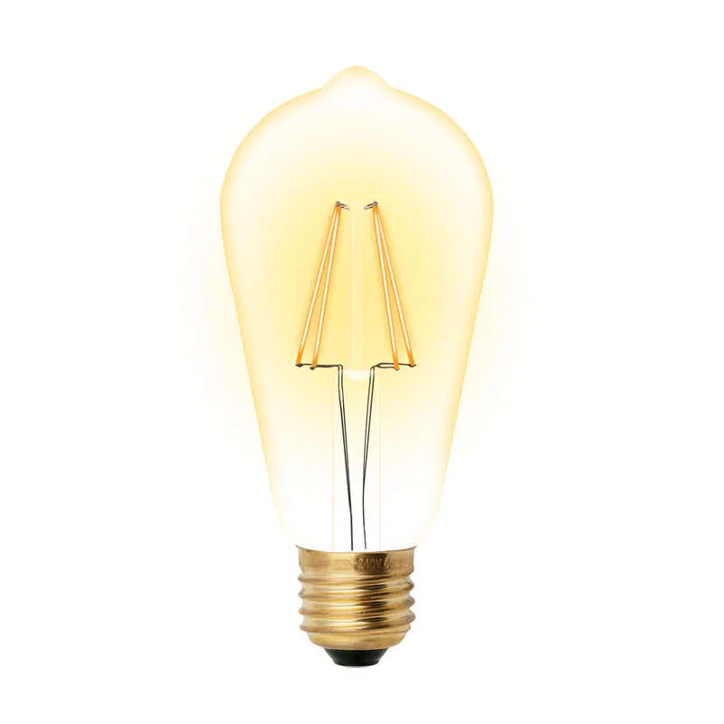 Лампа светодиодная LED-ST64-5W/GOLDEN/E27 GLV22GO Vintage форма "конус" зол. колба упак. картон Uniel UL-00002360