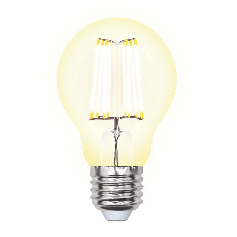 Лампа светодиодная LED-A60-10W/WW/E27/CL грушевидная PLS02WH форма "A" прозр. Sky свет теплый бел. 3000К упак. картон Uniel UL-00002625