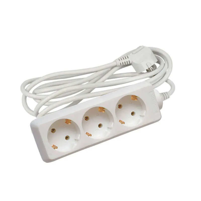 Extension cord 3x2m with ground. General purpose SGCP3-2 white. Uniel UL-00002846