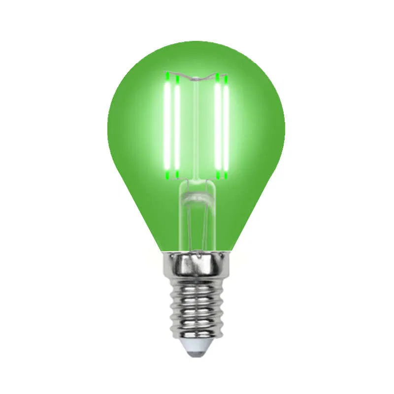 Лампа светодиодная LED-G45-5W/GREEN/E14 GLA02GR форма "шар" Air color зел. упак. картон Uniel UL-00002987