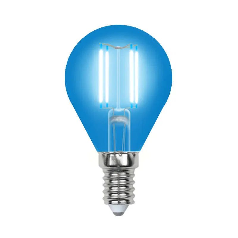 Лампа светодиодная LED-G45-5W/BLUE/E14 GLA02BL форма "шар" Air color син. упак. картон Uniel UL-00002989