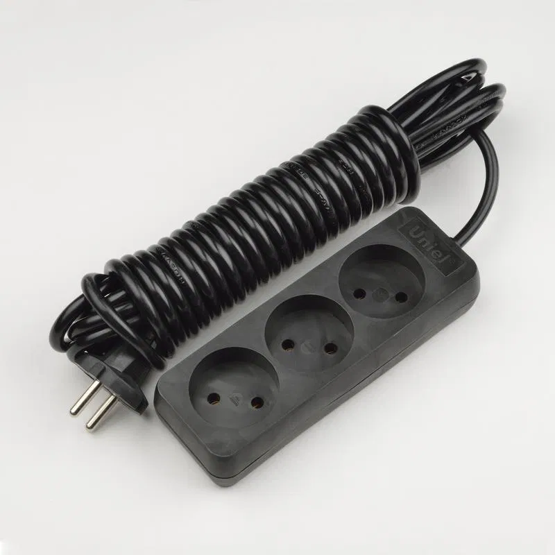 Удлинитель 3х5м без заземл. Standart S-CD3-5 Black черн. Uniel UL-00003605