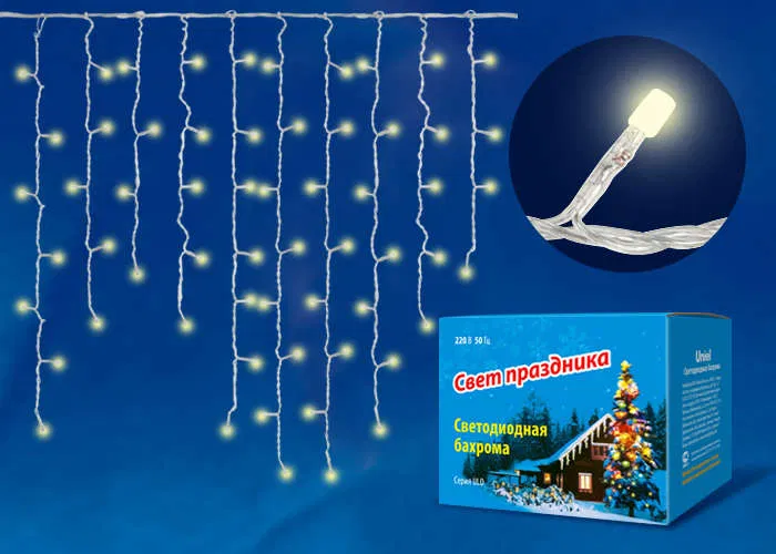 "Бахрома" LED 串灯 ULD-B3010-200/DTA WARM WHITE IP20 带控制器 Uniel UL-00003678