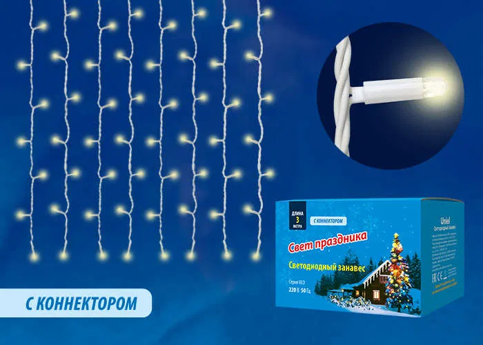 LED curtain garland ULD-C2030-240/TWK WARM WHITE IP67 with twinkling effect Uniel UL-00003684