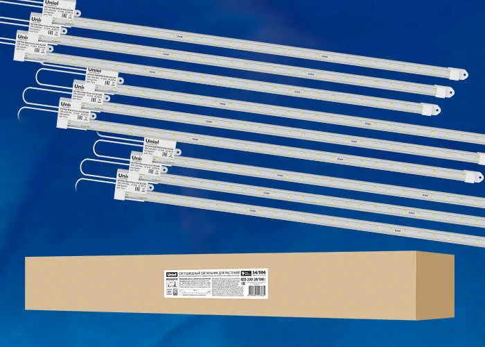 LED灯 ULY-P91-20W/SPFR/K CLEAR AC220V KIT09 20W IP65 1200mm 吸顶式植物生长线性灯 光合作用光谱 (9个/箱) Uniel UL-00003853