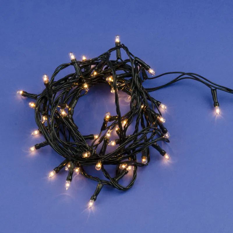 UDL-S0500-050/DGA WARM WHITE IP20 MINI garland with controller 5m 50 mini incandescent lamps. warm white light green wire. Uniel UL-00007189