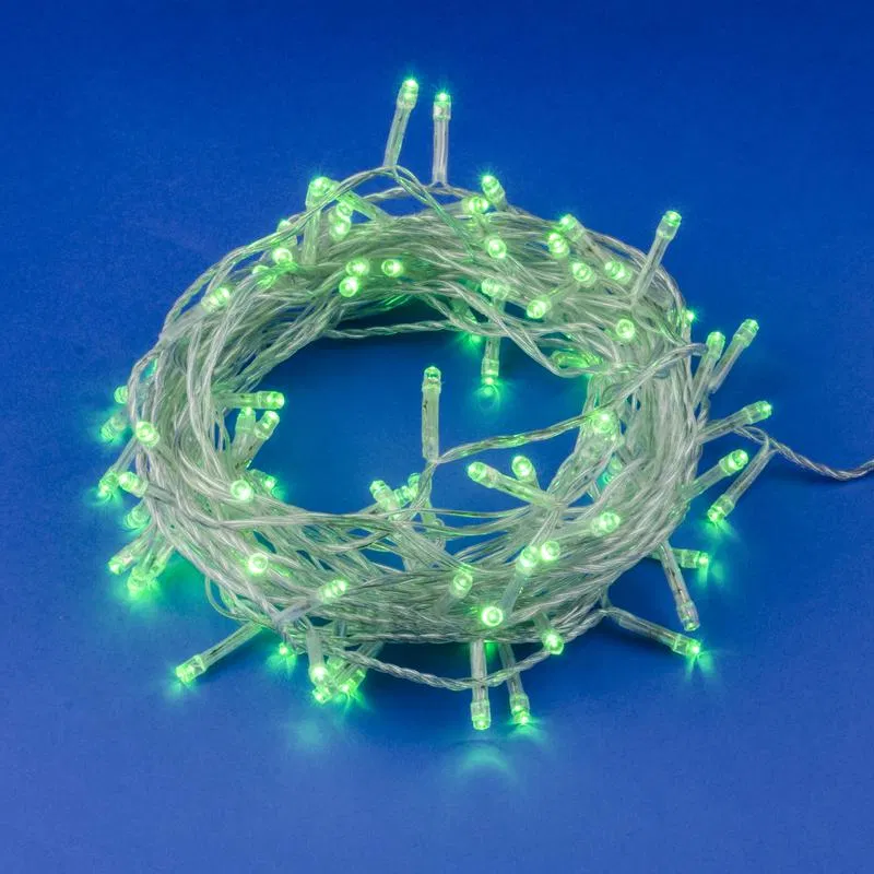 LED Garland ULD-S1000-100/DTA GREEN IP20 10m 100 diodes green light transparent wire Uniel UL-00007198