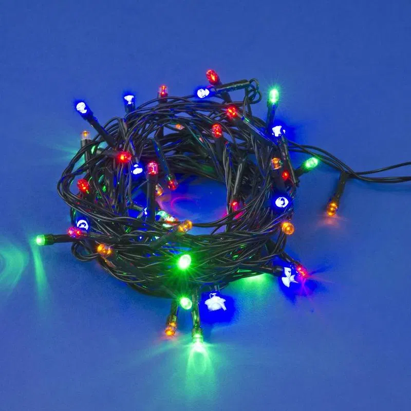 LED Garland ULD-S0500-050/DGA MULTI IP20 5m 50 diodes multi-color light green wire Uniel UL-00007303