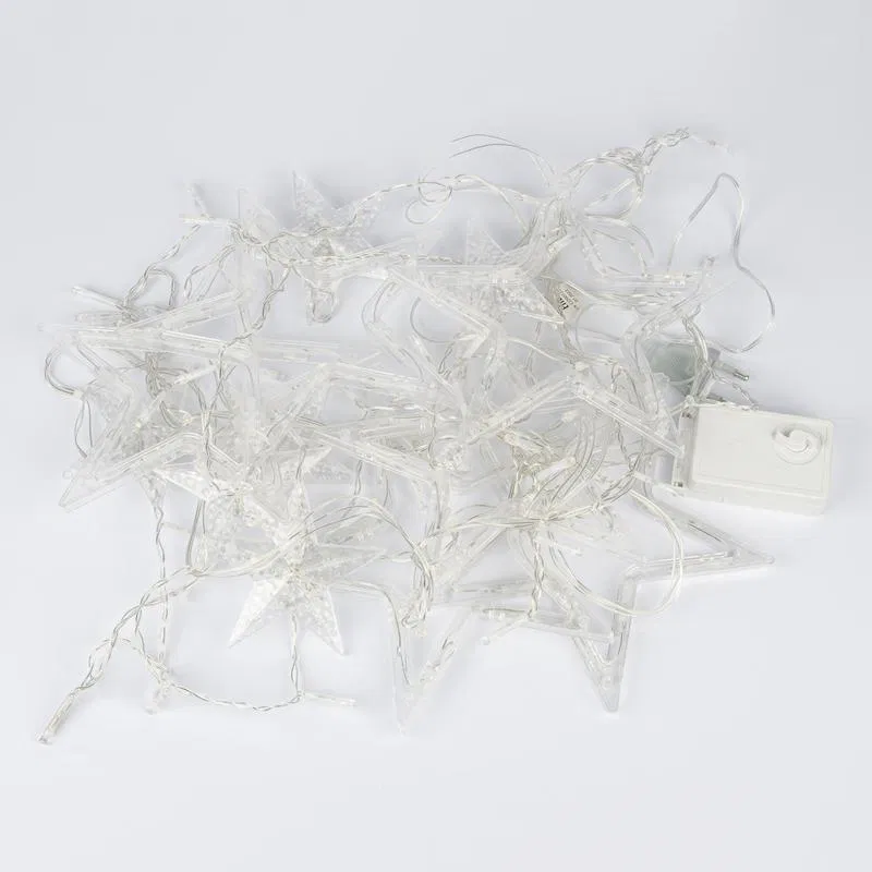 LED Garland "Curtain" ULD-E3007-138/DTA WARM WHITE IP20 STARS-2 3x0.7m 138LED warm white transparent wire Uniel UL-00009939