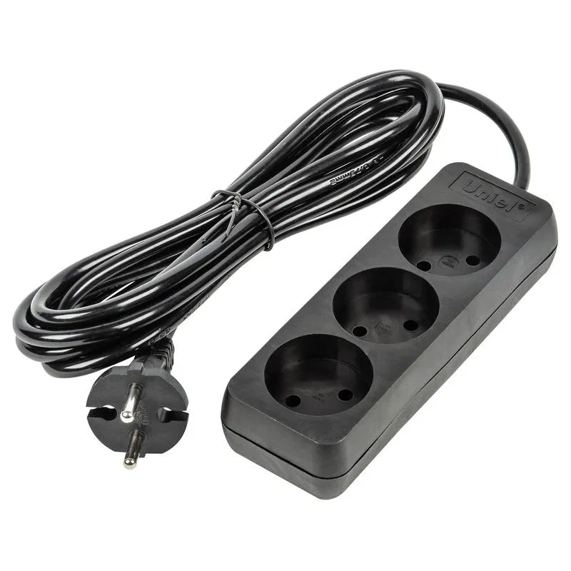延长线 3x3m 无接地 10A Ultra S-CU3-3 BLACK 黑色 Uniel UL-00009983