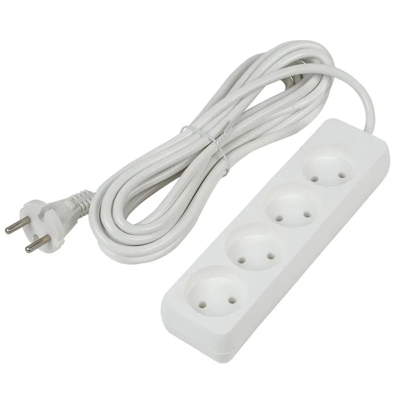 Extension cord 4x5m without grounding 10A Ultra S-CU4-5 WHITE white Uniel UL-00009989