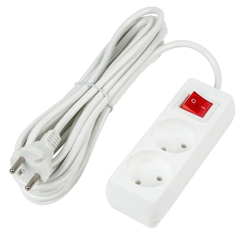 Extension cord 2x5m without grounding 10A Ultra S-CU2-5B WHITE white Uniel UL-00009993