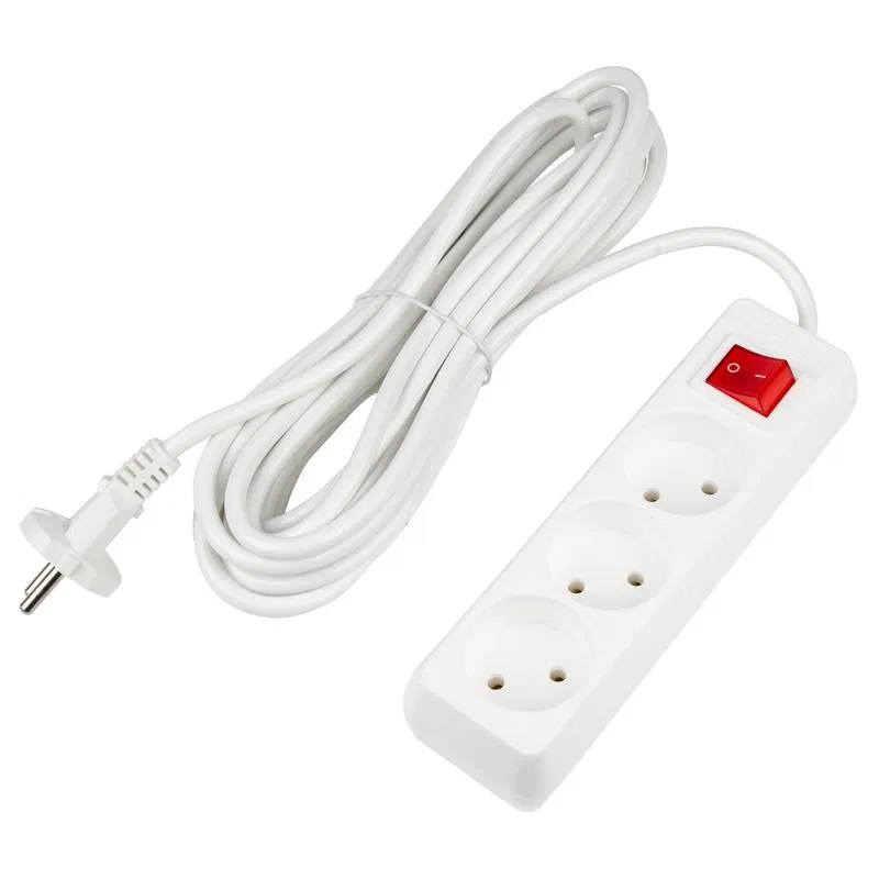Extension cord 3x7m without grounding 10A Ultra S-CU3-7B WHITE white Uniel UL-00009997