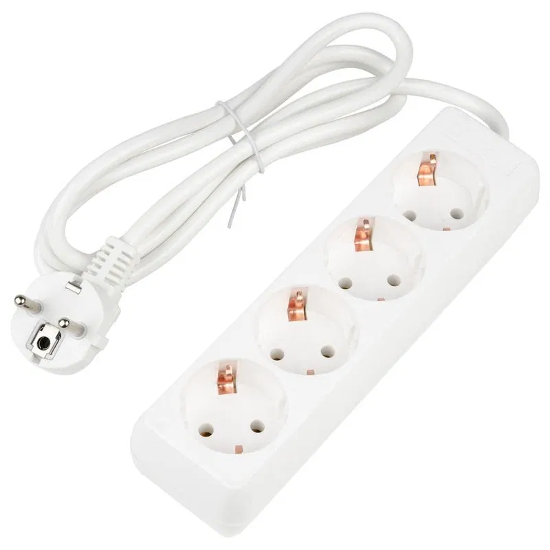 Extension cord 4x15m with ground 16A Ultra S-GCU4-15 WHITE white Uniel UL-00010005