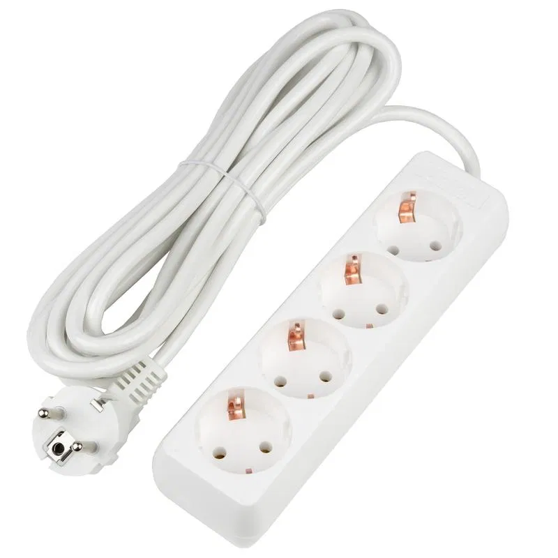 Extension cord 4x5m with ground 16A Ultra S-GCU4-5 WHITE white Uniel UL-00010007