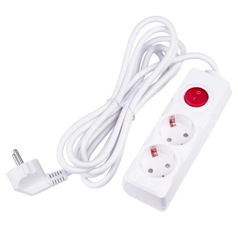 Удлинитель 2х3м с заземл. 16А Ultra S-GCU2-3B WHITE бел. Uniel UL-00010010