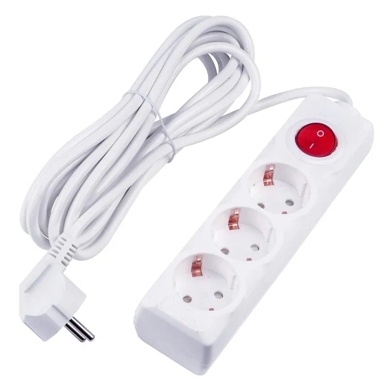 Extension cord 3x5m with ground 16A Ultra S-GCU3-5B WHITE white Uniel UL-00010018