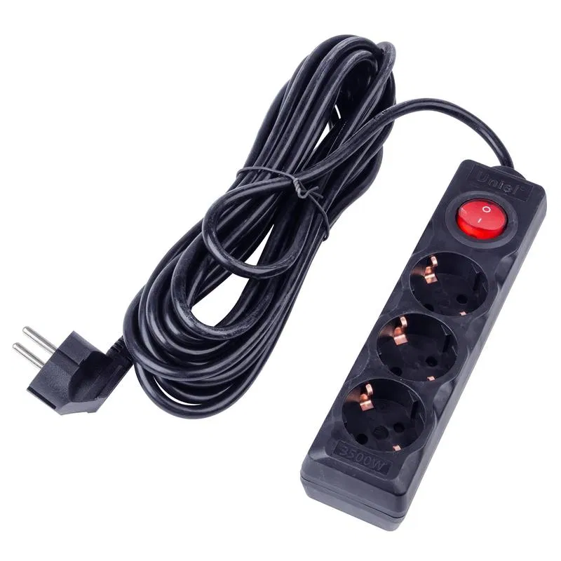 Extension cord 3x7m with ground 16A Ultra S-GCU3-7B BLACK black Uniel UL-00010020