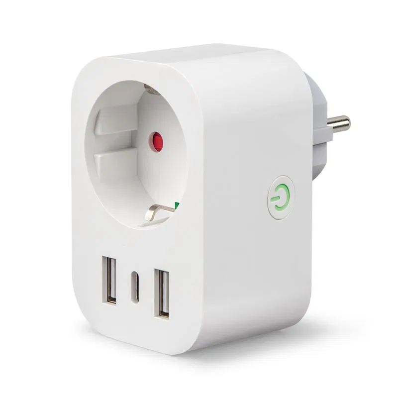 智能 Wi-Fi 插座 2USB+Type-C (5V 2.4A) 16A 至 3680W 语音控制 + UnielSmart App Uniel UL-00011389