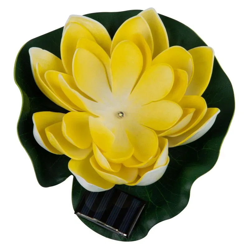 太阳能园艺灯 USL-S-827/PT060 YELLOW WATERLILY IP44 "黄睡莲" 漂浮型 1 LED warm white light Uniel UL-00011600