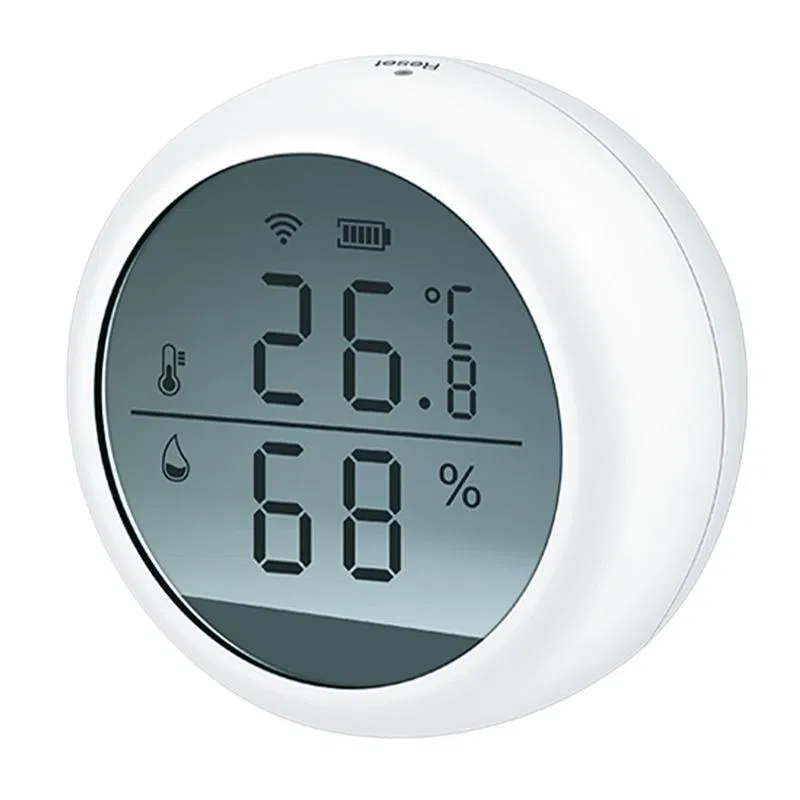 智能 Wi-Fi 温湿度传感器 带屏幕 使用 AAAx2 电池/5V 适配器（不含配件）明装 声响 + UnielSmart App PUSH 通知 白色 Uniel UL-00011704