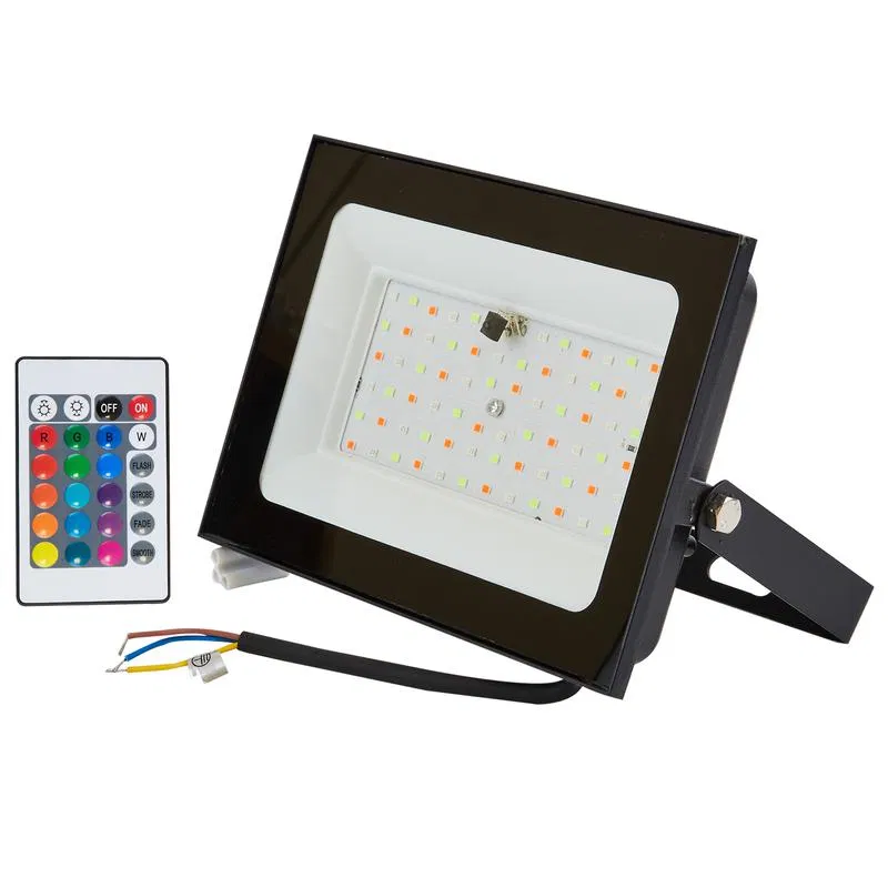 Прожектор светодиодный ULF-F60-50W/RGB IP65 200-240В мультиколор пульт ДУ BLACK Uniel UL-00011855