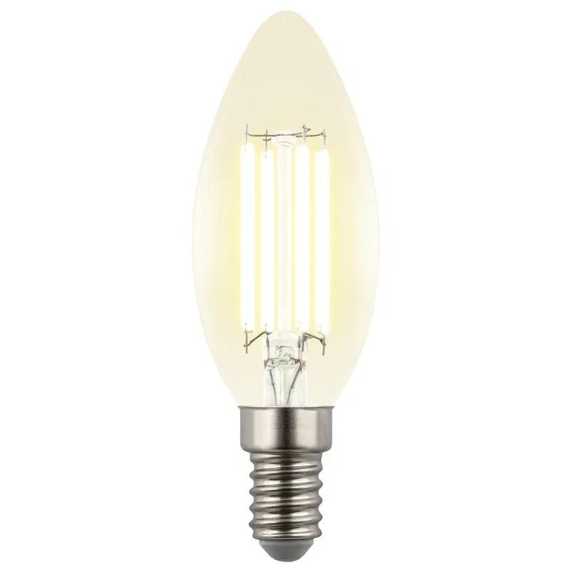 Лампа светодиодная "Свеча" Яркая A++ LED-C35-4W/3000K/E14/CL GLY01TR 4Вт свеча прозрачная 3000К тепл. бел. E14 Uniel UL-00011936