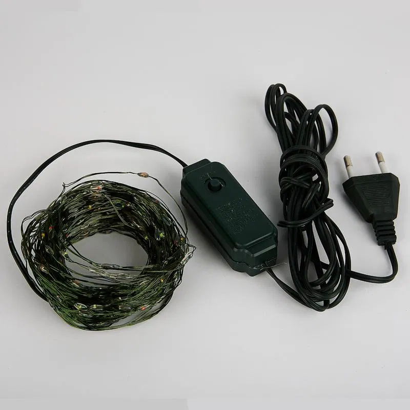 LED garland "Rosa" ULD-S2000-200/DGA WHITE IP20 DEW TM 20m 200 LEDs white light green wire Uniel UL-00012078
