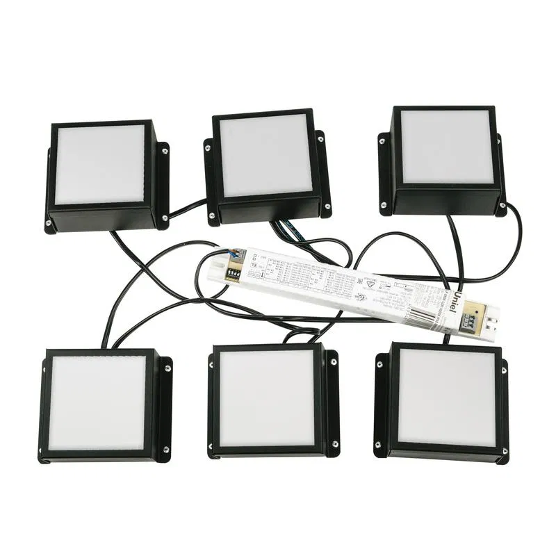 LED ceiling recessed luminaires set of 6pcs white light (4000K) 4728lm for 100x100mm cells black body with driver. ULP-1010 42W/4000K IP40 GRILYATO OPAL BLACK KIT06 TM Uniel UL-00012447