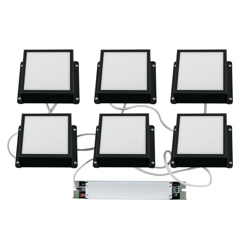 LED吸顶嵌入式灯具 6件套 白光 (4000K) 4200lm 用于100x100mm格栅 黑色外壳 含电源 ULP-1010-42W/4000K IP54 GRILYATO OPAL BLACK KIT06 TM Uniel UL-00012834