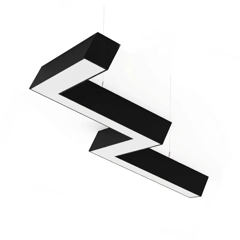 Linear LED suspended luminaire ULO-K19A 40W/4000K/Z40-160 IP40 WHITE zigzag profile 50x70mm white light (4000K) 4000lm alum. white Uniel UL-00013520