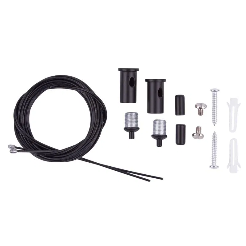 Suspension mounting kit for surface-mounted luminaires UFL-H02 BLACK 200 POLYBAG two cables with fasteners 2m black. Uniel UL-00013723