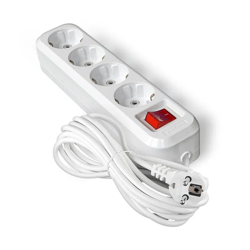 Удлинитель 4х7м с заземл. IP20 S-304А ПВС 3х1.5 с выкл. Universal 1736