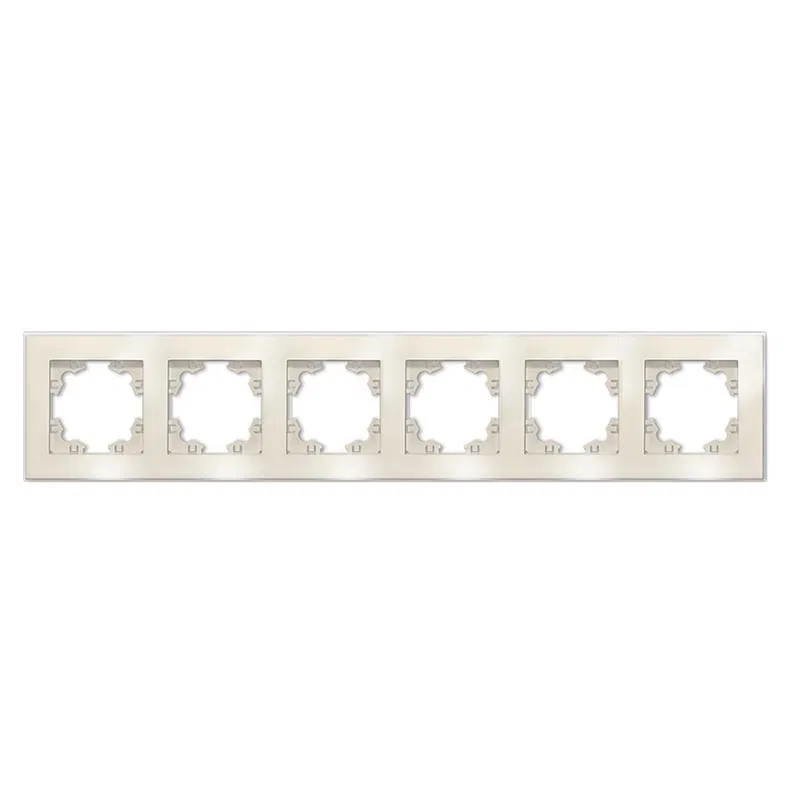Рамка 6-м Афина стеклянная сл. кость (ivory) UNIVersal 2277