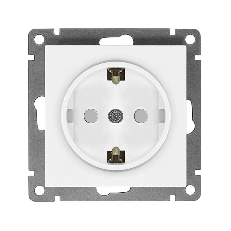 Розетка 1-м СП Афина 16А IP20 с заземл. защ. шторки механизм бел. Universal A0049