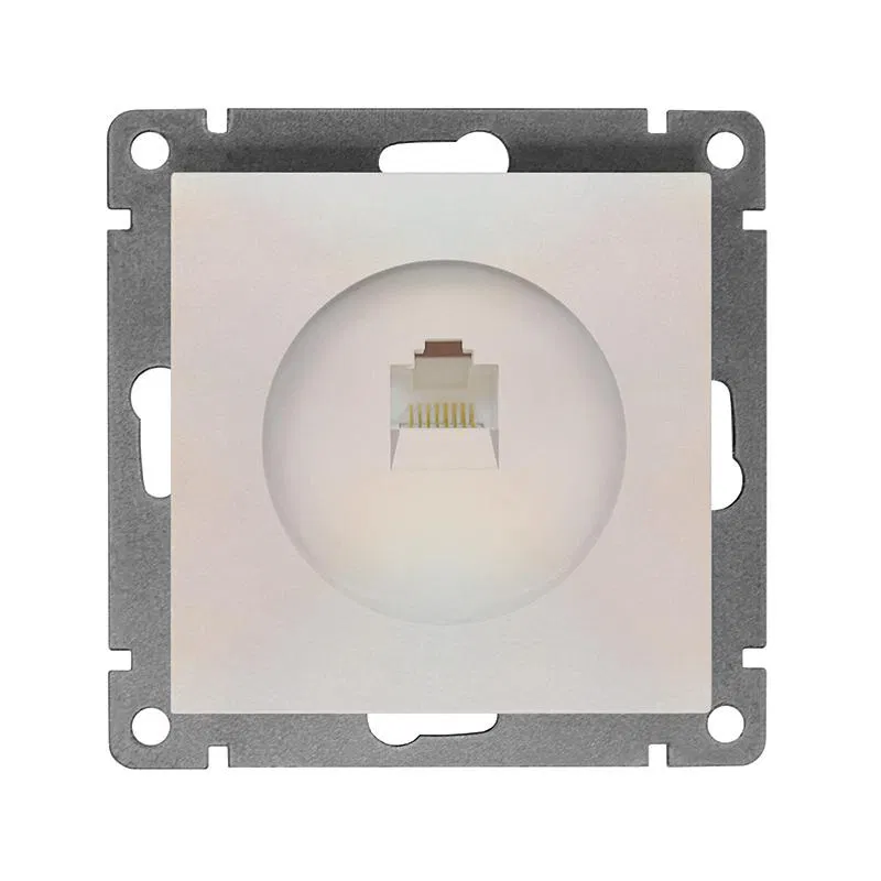 Розетка компьютерная 1-м СП Афина RJ45 кат.5E механизм жемчуж. Universal A0051-OBr