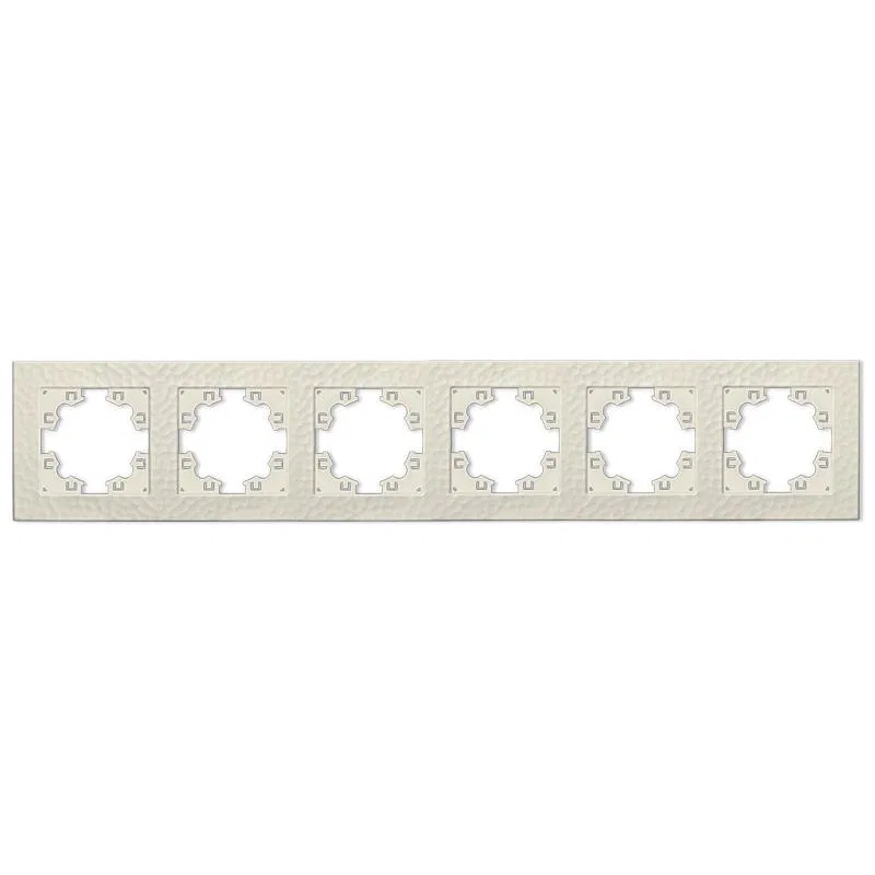 Рамка 6-м Афина фактурная универс. слоновая кость (ivory) Universal A11043-I