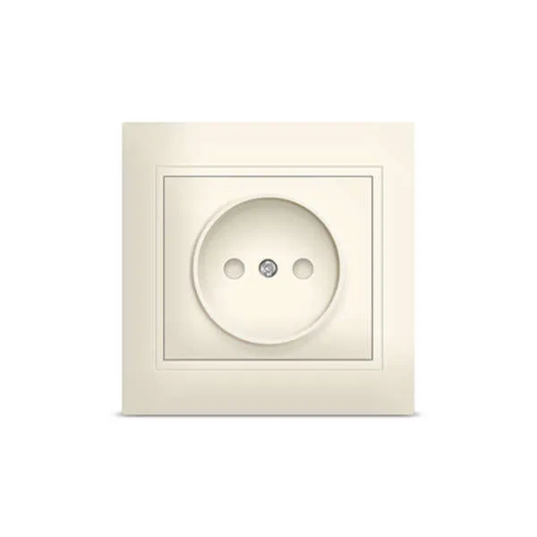 Seville socket without grounding protective shutters ivory UNIVersal Б-С0047
