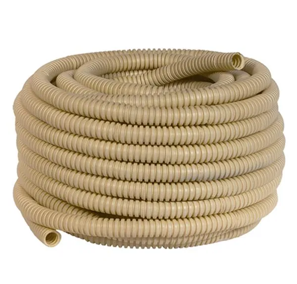 Corrugated PVC pipe lightweight d25mm with pulling thread light wood (pk.25m) Ural Pak GF-8104125-025