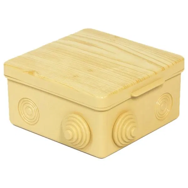 接线盒 OP 100x100x50mm 带防水接头 浅木色 Ural Pak КО-83011100-018