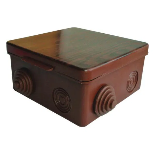 接线盒 OP 100x100x50mm 带防水接头 深色木材 Ural Pak КО-93018100-018