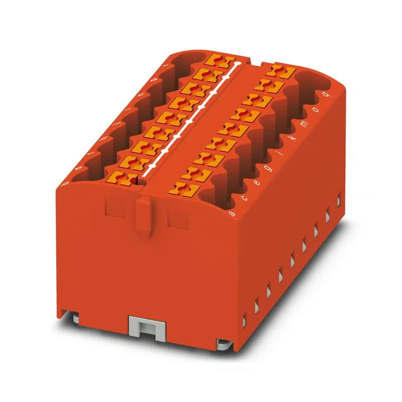 Quick-clamp distribution terminal block 18-pole nom. cross-section 2.5mm² (690V 41A) NS 35 mounting red UTL JUT15-18x2.5-RD-F