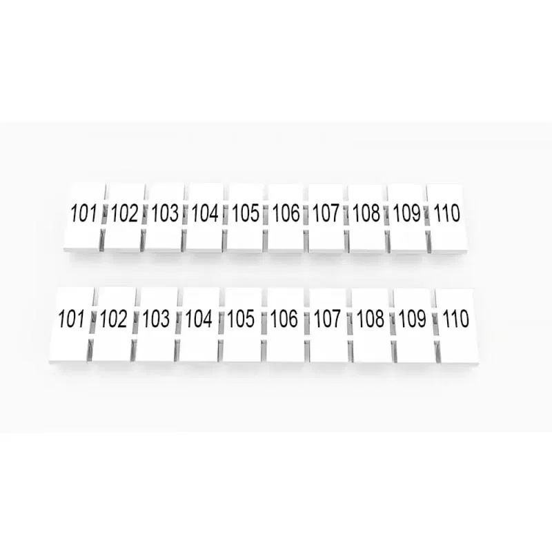 Strip with marking tags (10pcs) sym. 101-100 for terminals 4mm2 white UTL ZB6 101-110