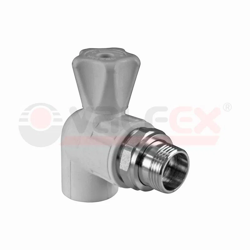 Кран шаровой для радиатора угловой 20х1/2дюйм (60/10) сер. VALFEX 10148020Г