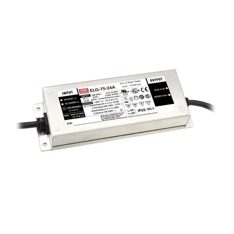 Driver 75W 24V for LED strip Meanwell IP67 DALI 180x63x35.5mm VARTON ELG-75-24DA-3Y