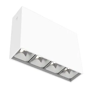 Светильник светодиодный DL-Box Reflect Multi 1х4 14Вт 4000К 150х40х115 накладной 35град.х75град. RAL9003 бел. муар VARTON V1-R0-00252-20L23-2001440