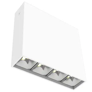 Светильник светодиодный DL-Box Reflect Multi 1х4 10Вт 4000К 150х40х150 накладной 35град.х75град. RAL9003 бел. муар диммер DALI VARTON V1-R0-00253-20D23-2001040