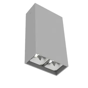 Светильник светодиодный DL-Box Reflect Multi 1х2 8Вт 3000К 80х40х150 накладной кососвет RAL7045 сер. муар диммер DALI VARTON V1-R0-70251-20D17-2000830