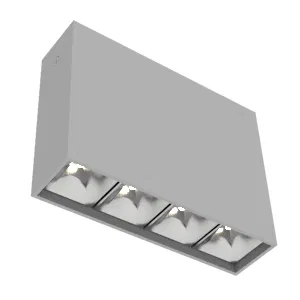 Светильник светодиодный DL-Box Reflect Multi 1х4 10Вт 4000К 150х40х115 накладной 55град. RAL7045 сер. муар диммер DALI VARTON V1-R0-70252-20D55-2001040