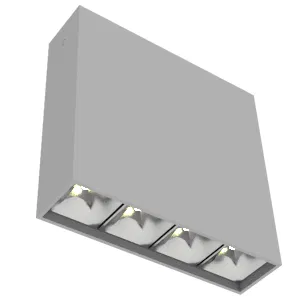 Светильник светодиодный DL-Box Reflect Multi 1х4 10Вт 3000К 150х40х150 накладной 55град. RAL7045 сер. муар VARTON V1-R0-70253-20L55-2001030